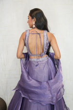 Rich Lavender Designer Embroidered Crop Top