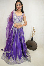 Embroidered Lehenga Set (Royal Violet)
