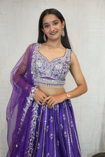 Embroidered Lehenga Set (Royal Violet)