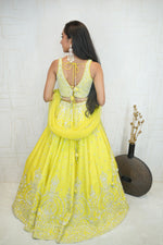 Embroidered Lehenga Set (Neon Yellow)
