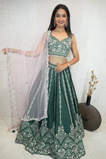 Embroidered Lehenga Set (Emerald Green)