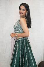 Embroidered Lehenga Set (Emerald Green)
