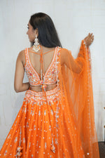 Embroidered Lehenga Set (Bright Orange)