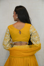 Embroidered Crop Top with Pleated Lehenga