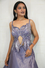 Designer Ruffle Lehenga with Sequin Crop Top