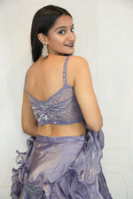 Designer Ruffle Lehenga with Sequin Crop Top