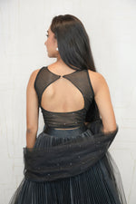 Embroidered Black & White Lehenga Set