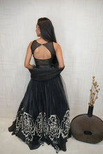 Embroidered Black & White Lehenga Set