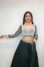 Mirror Embellished Green Lehenga Set