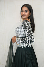 Mirror Embellished Green Lehenga Set