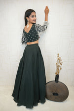 Mirror Embellished Green Lehenga Set