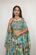 Floral Embroidered Lehenga Set with Shrug