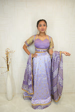 Lavender Embroidered Lehenga with Bandhani Dupatta