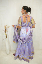 Lavender Embroidered Lehenga with Bandhani Dupatta
