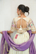 Ivory & Lavender Embroidered Lehenga Set