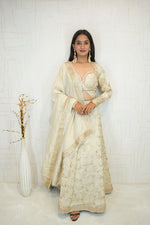Elegant Ivory Embroidered Lehenga Set