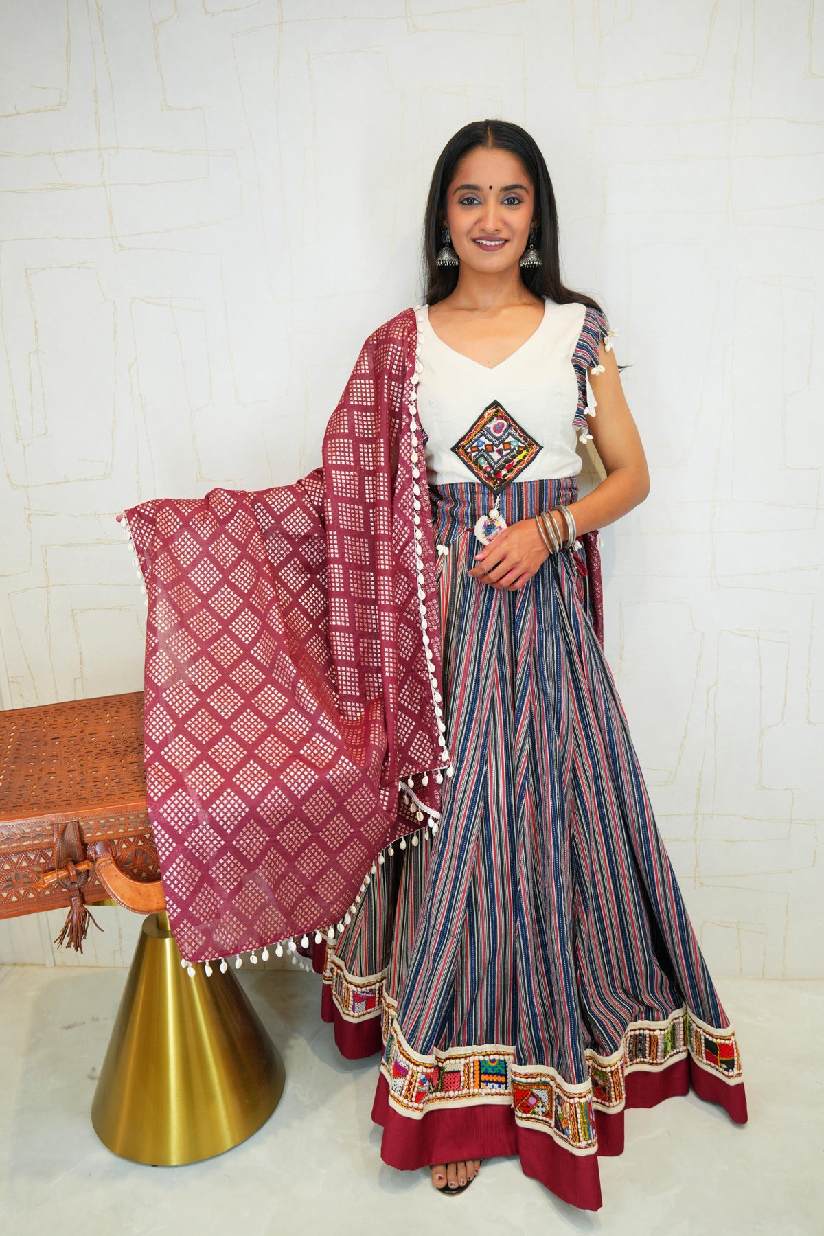 Handcrafted Kutchhi Embroidered Lehenga Set