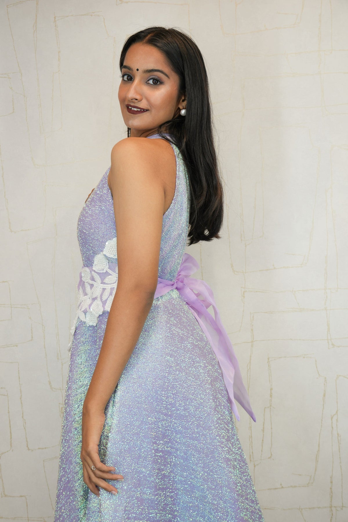 Lavender Bloom Embellished Gown