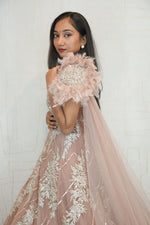 Feather Shoulder Embellished Gown