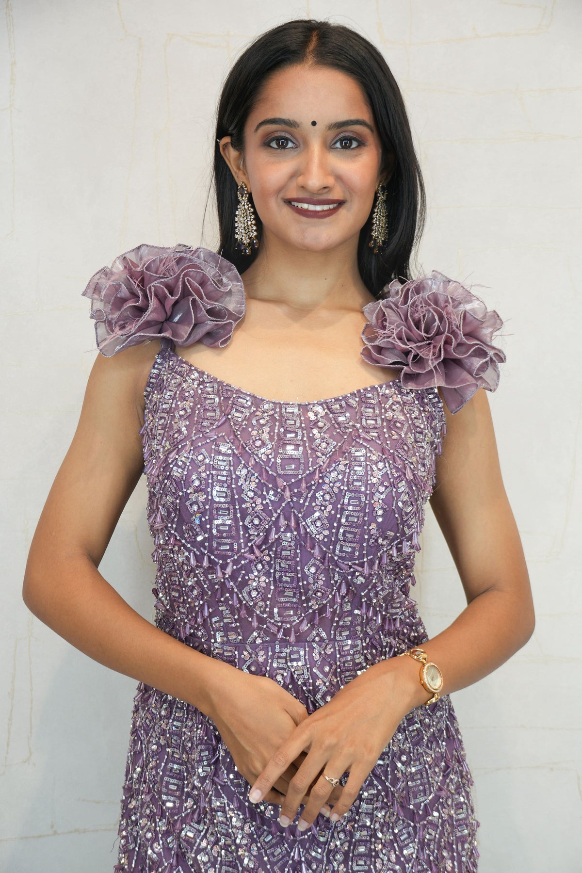 Metallic Purple Mermaid Gown