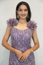 Metallic Purple Mermaid Gown