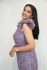 Metallic Purple Mermaid Gown