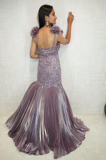 Metallic Purple Mermaid Gown