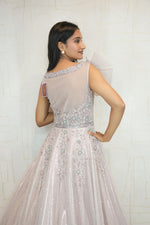 Bow Detail Embellished Party Gown