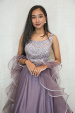 Lavish Sequinned Flared Gown