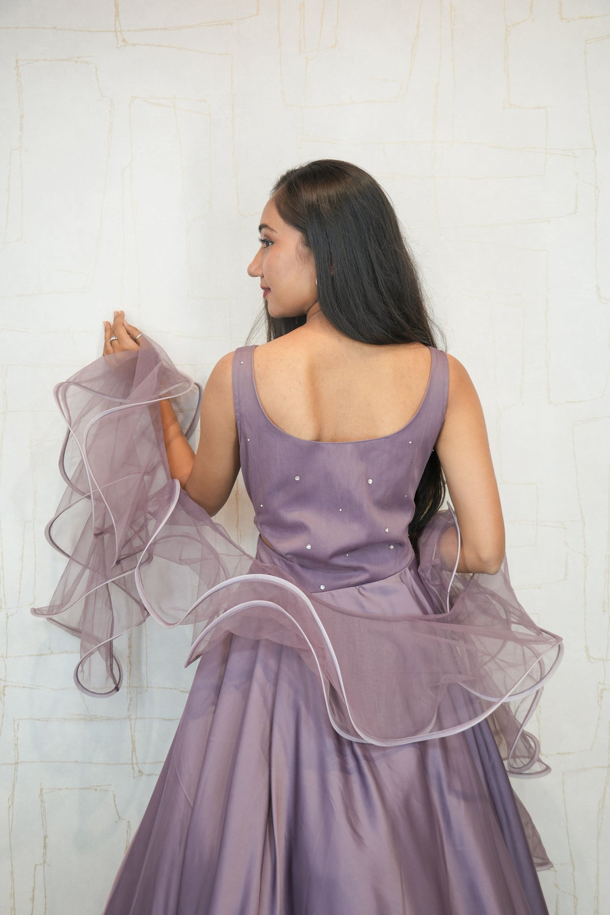 Lavish Sequinned Flared Gown