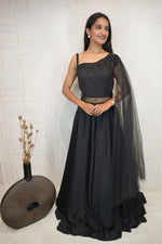 One-Shoulder Embellished Gown Set