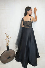 One-Shoulder Embellished Gown Set