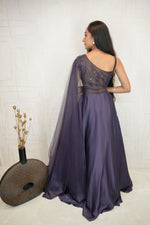 One-Shoulder Embellished Gown Set