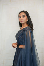 One-Shoulder Embellished Gown Set