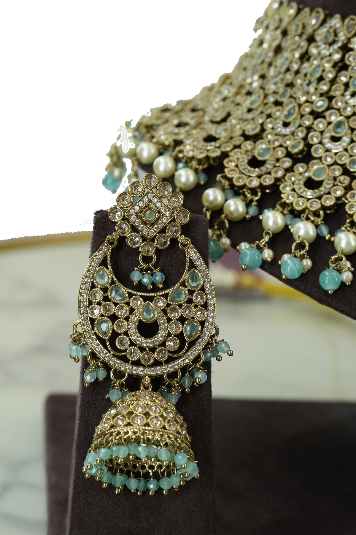 Kundan Bridal Choker Necklace Set with Earrings