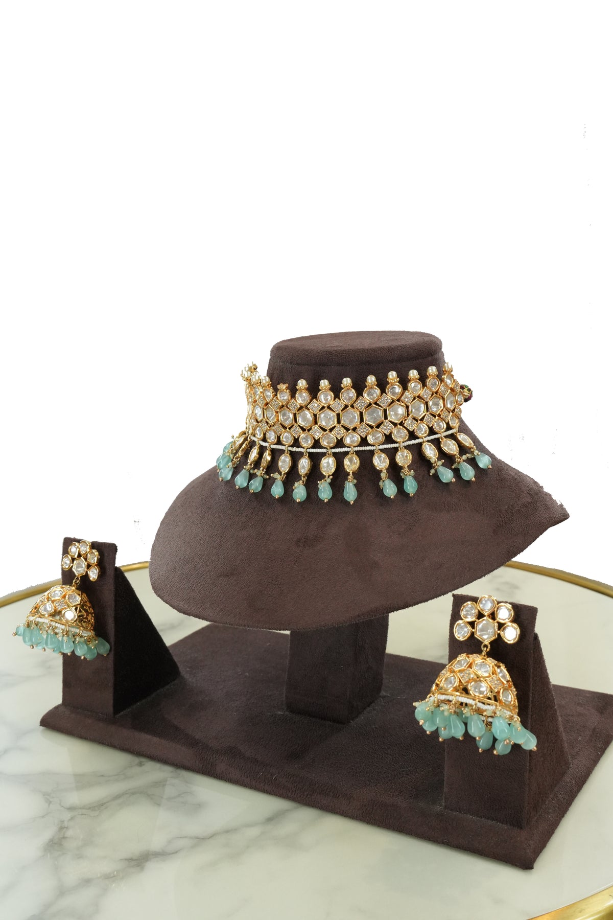 Kundan Choker Necklace with Jhumka Earrings
