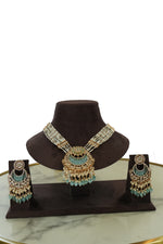 Traditional Kundan Beaded Long Necklace Set with Earrings