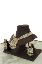 Traditional Kundan Beaded Long Necklace Set with Earrings
