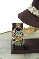 Traditional Kundan Beaded Long Necklace Set with Earrings