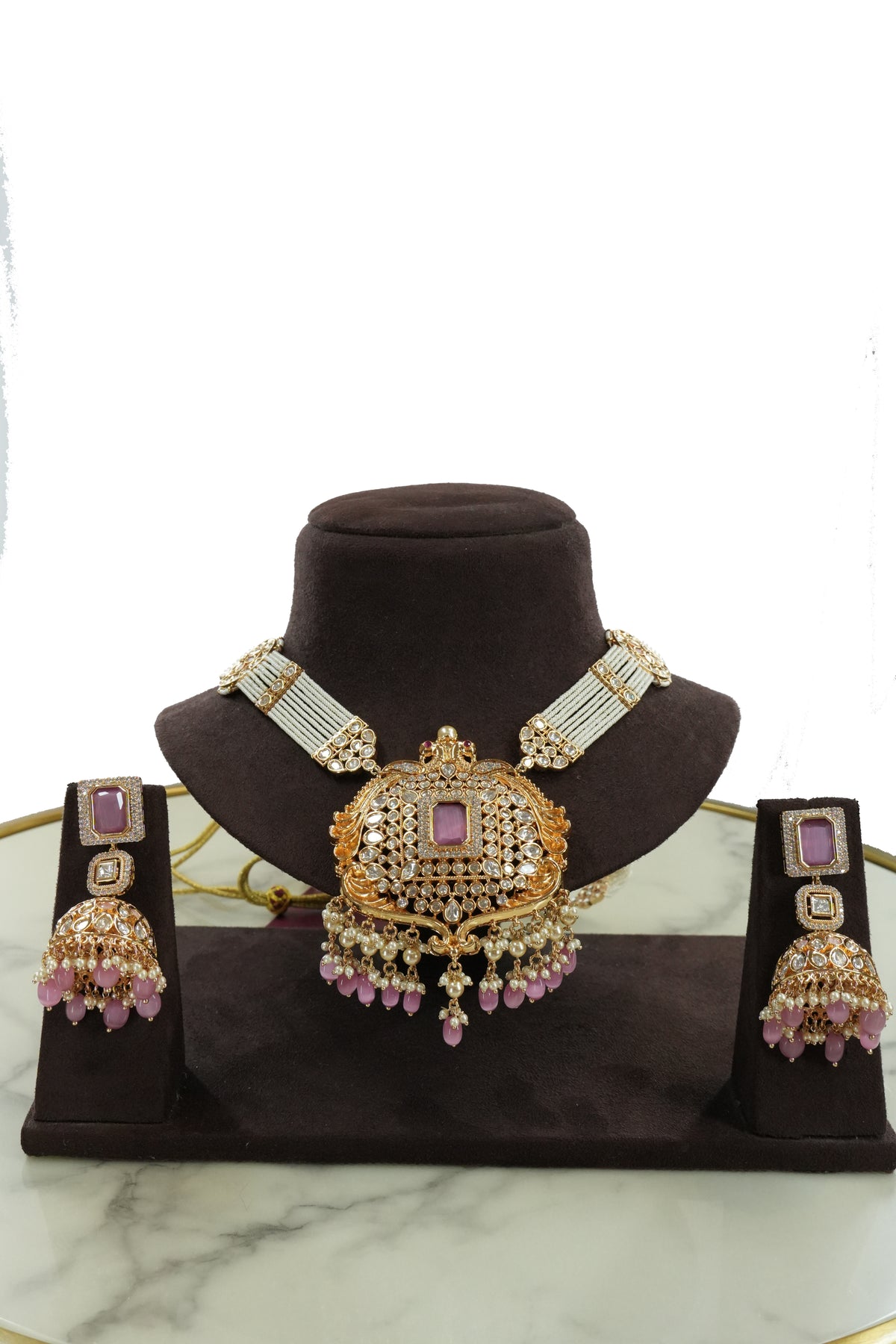 Elegant Long Necklace Set with Earrings