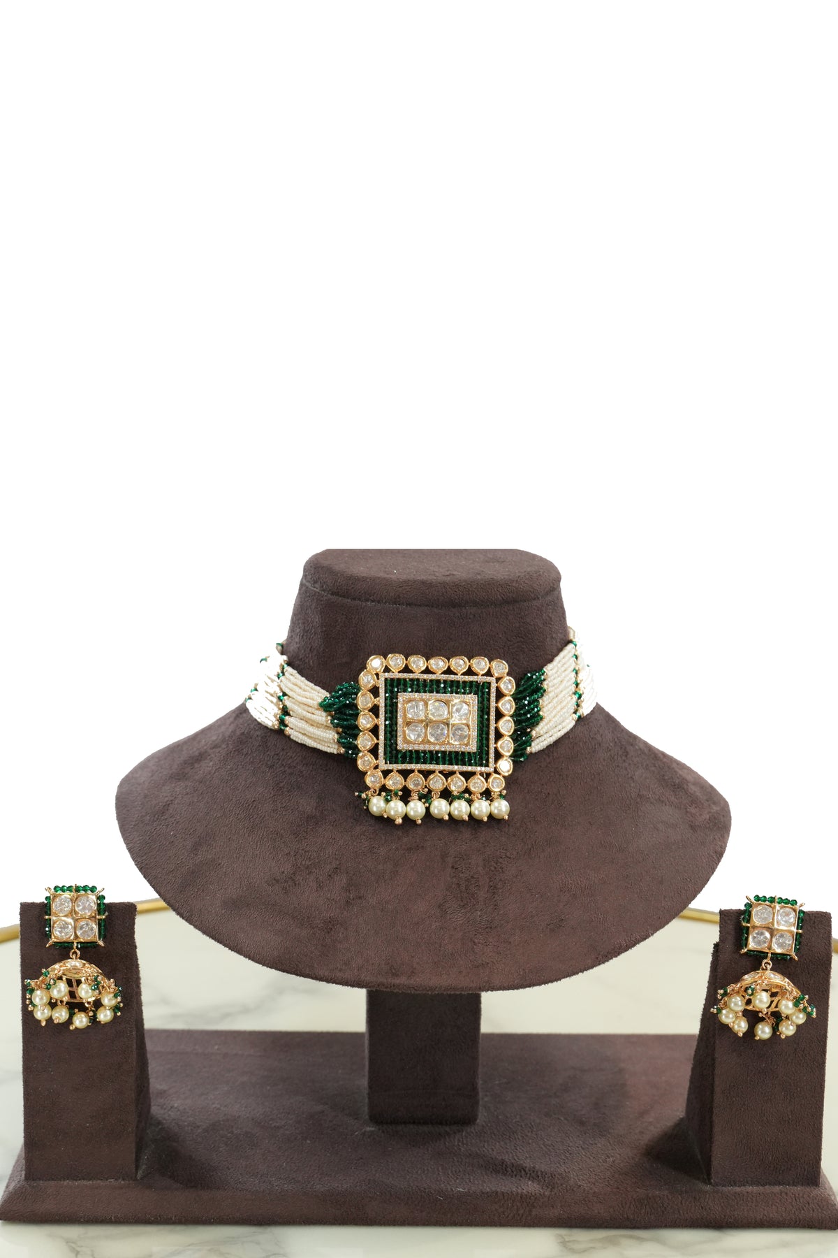 Traditional Kundan Choker Necklace Set with Earrings