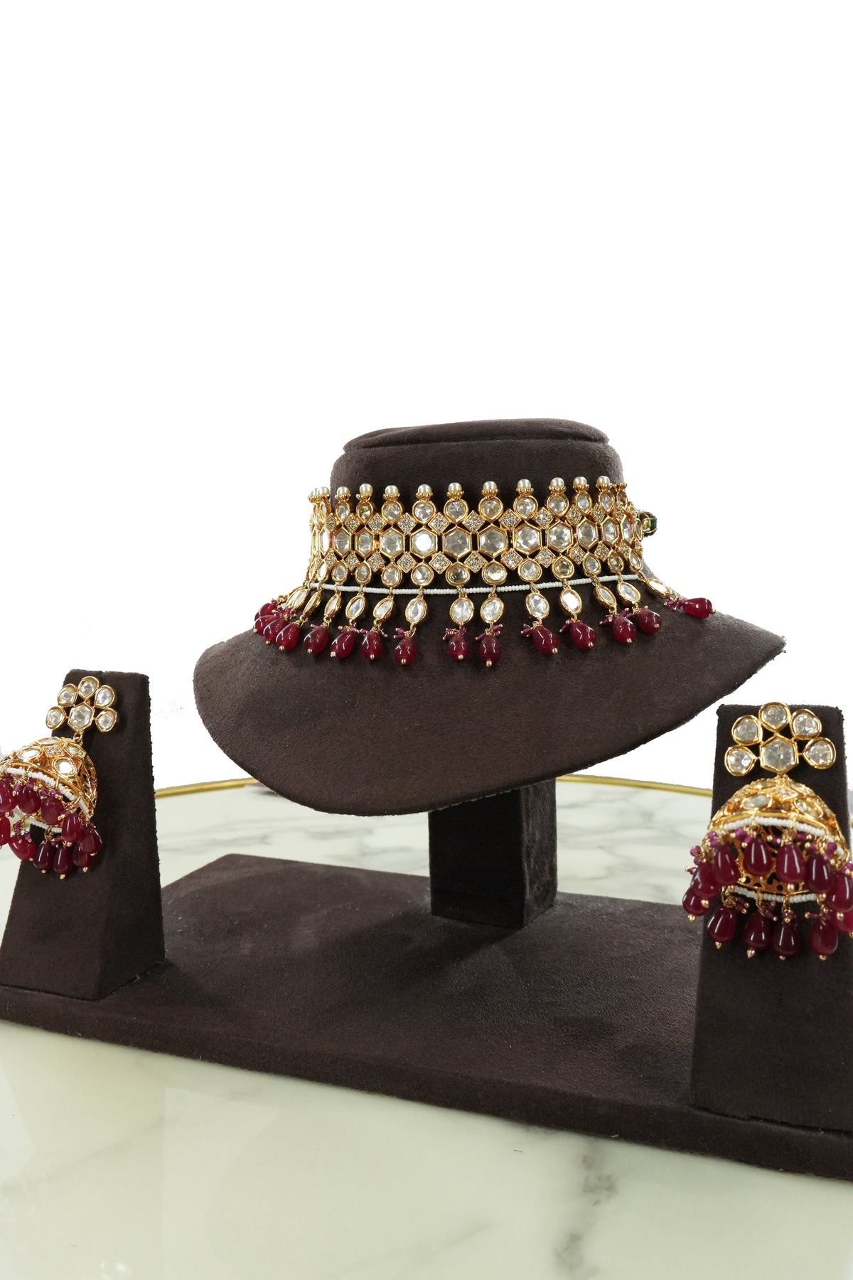 Kundan Choker Necklace Set with Matching Earrings