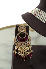 Ruby & Pearl Kundan Bridal Necklace Set with Earrings
