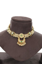 Pearl and Kundan Choker Necklace Set with Matching Earrings