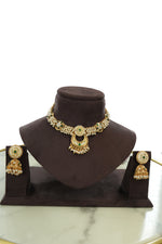 Pearl and Kundan Choker Necklace Set with Matching Earrings