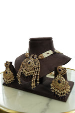 Traditional Long Haar Necklace Set with Matching Earrings