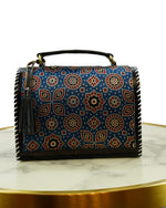 Blue Royal Mushroom & Leather Bag