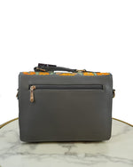Kashmiri Handbag (Charcoal Grey & Orange)