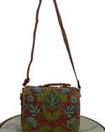 Kashmiri Handbag (Charcoal Grey & Orange)