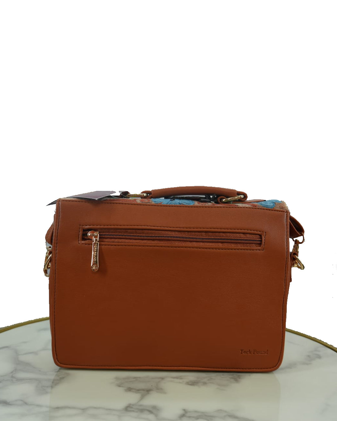 Kashmiri Handbag (Charcoal Grey & Orange)